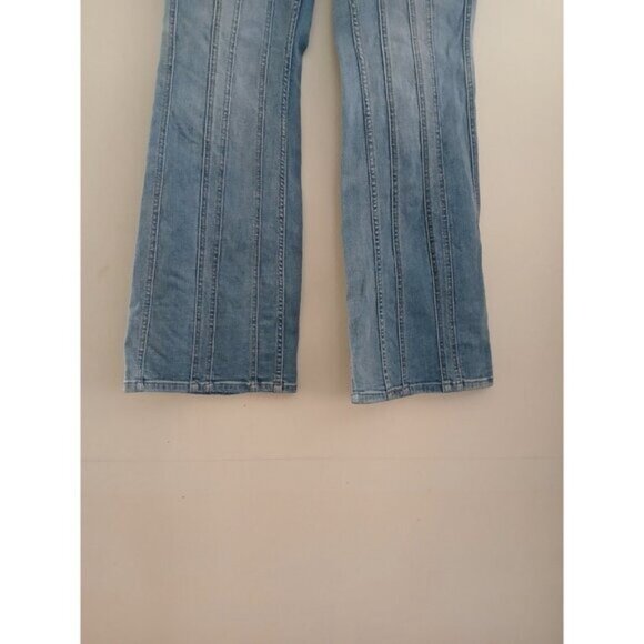 Free People Flare Decorative Seams Festival Boho Denim Blue Jeans Women's 30 - Picture 2 of 7